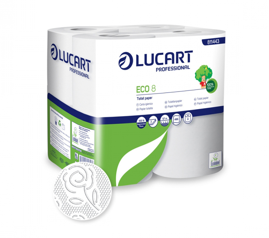 LUCART, WC-Papier Eco-8, weiss, Zellstoff