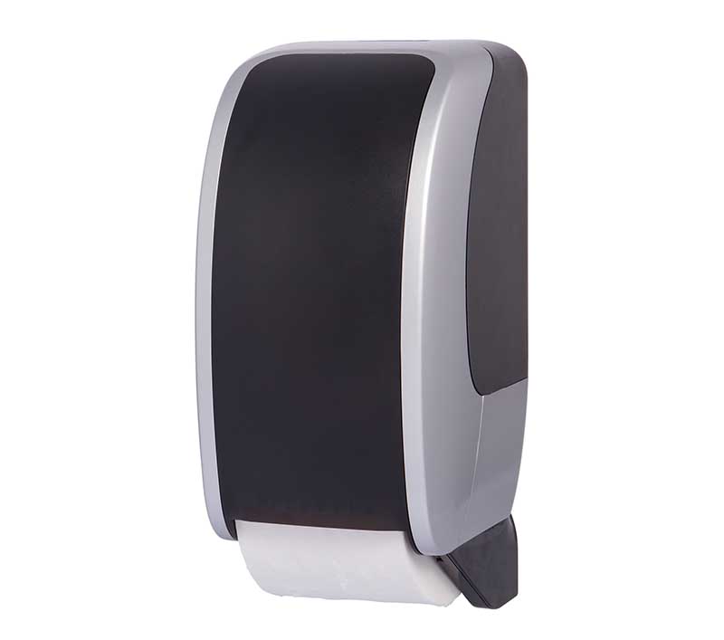Toilettenpapierspender, silber/schwarz